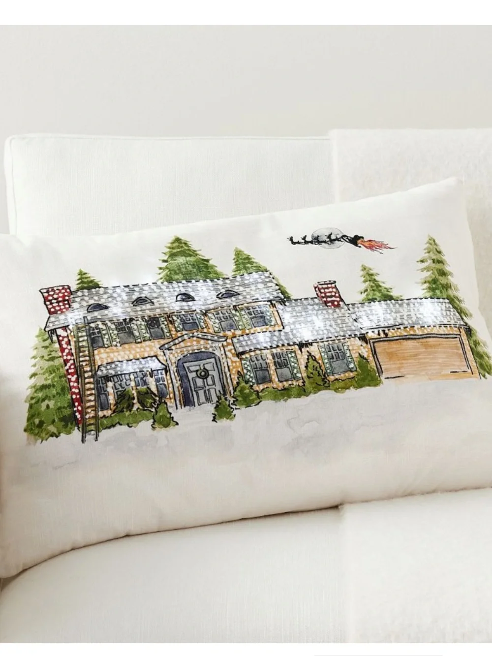 Pottery Barn National Lampoons Christmas Vacation Light Up Lumbar Holiday Pillow